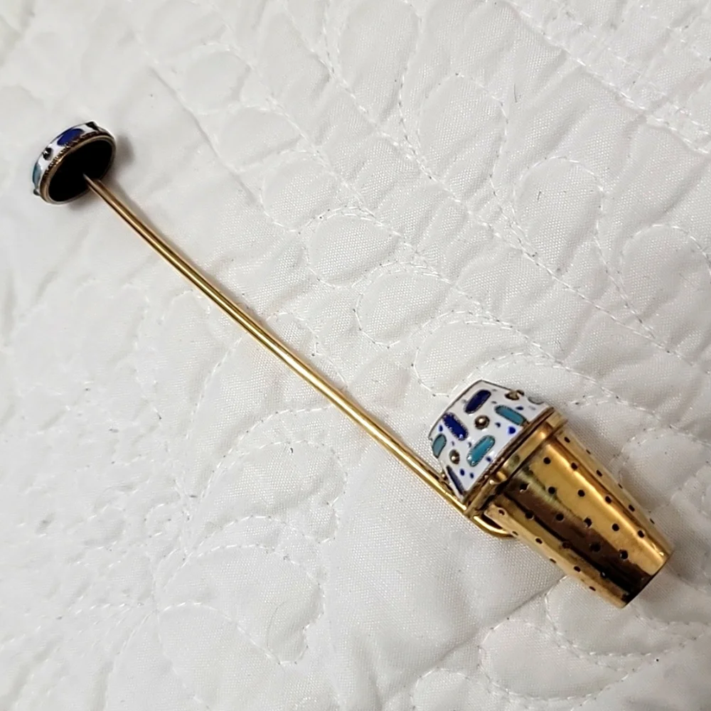 Cloisonne Enamel tea strainer MCM Russian - Picture 1 of 12